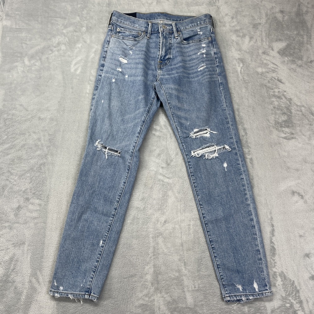 Abercrombie & Fitch Jeans Mens 28x32 (28x30) Blue Distressed Skinny Stretch